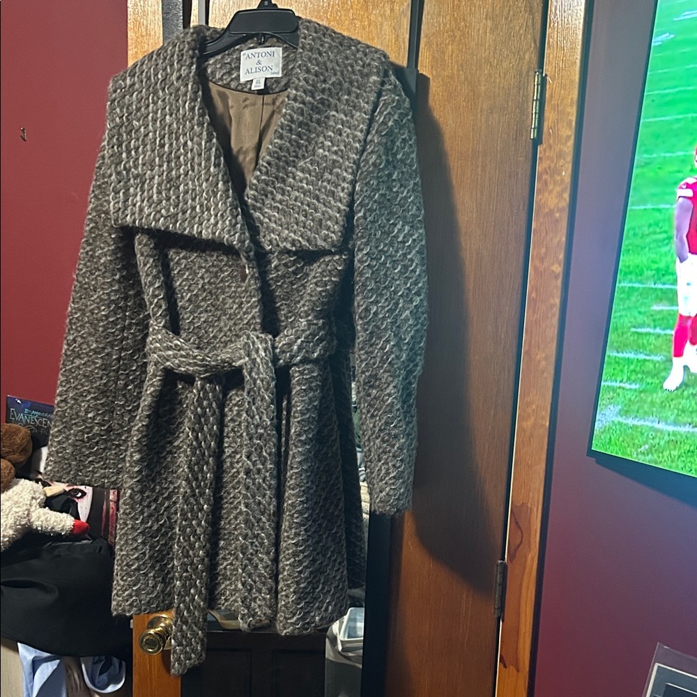 Gray Textured Teddy Jacket